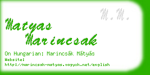 matyas marincsak business card