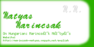 matyas marincsak business card